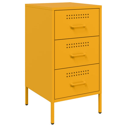 Table de chevet jaune moutarde 36x39x68 cm acier