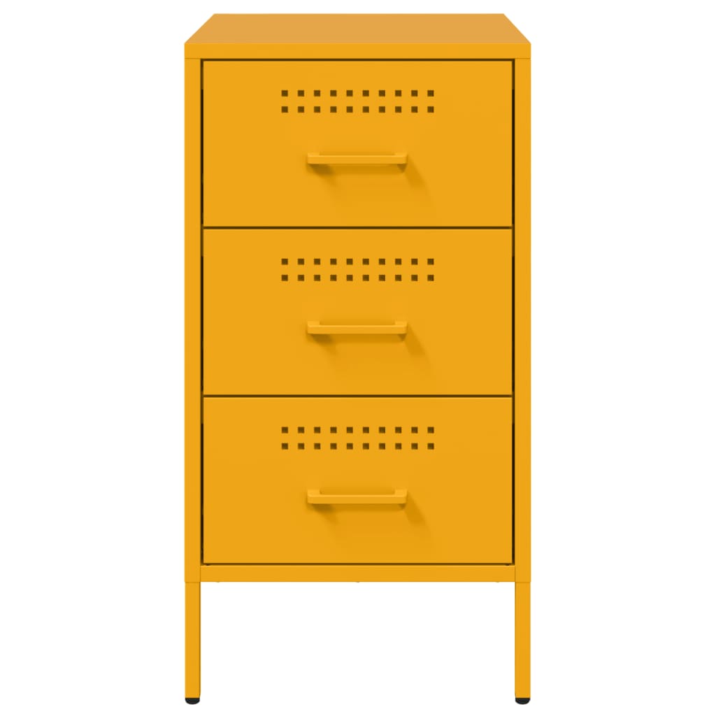 Tables de chevet 2 pcs jaune moutarde 36x39x68 cm acier