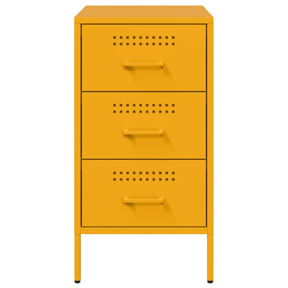 Tables de chevet 2 pcs jaune moutarde 36x39x68 cm acier