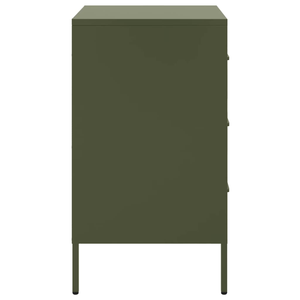 Tables de chevet 2 pcs vert olive 36x39x68 cm acier