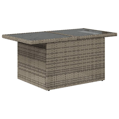 Salon de jardin avec coussins 7 pcs gris résine tressée