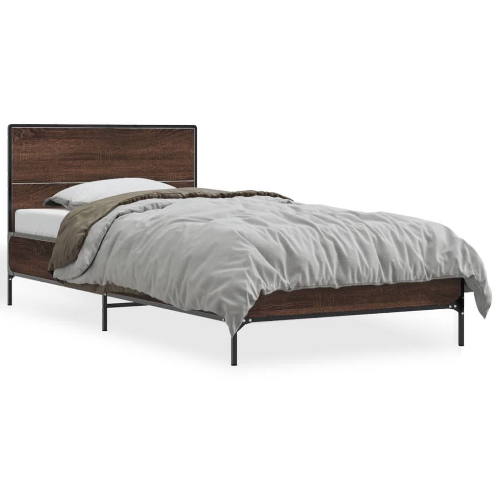 Cadre de lit sans matelas chêne marron 90x200 cm