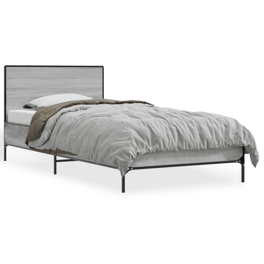 Cadre de lit sans matelas sonoma gris 100x200 cm