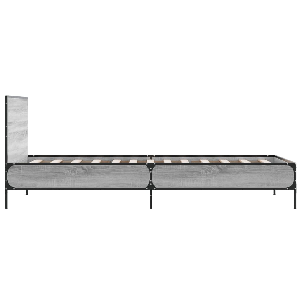 Cadre de lit sans matelas sonoma gris 100x200 cm