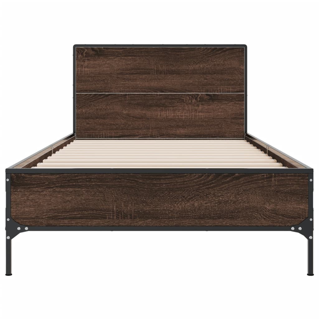 Cadre de lit sans matelas chêne marron 100x200 cm