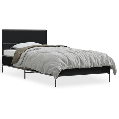 Cadre de lit sans matelas noir 75x190 cm