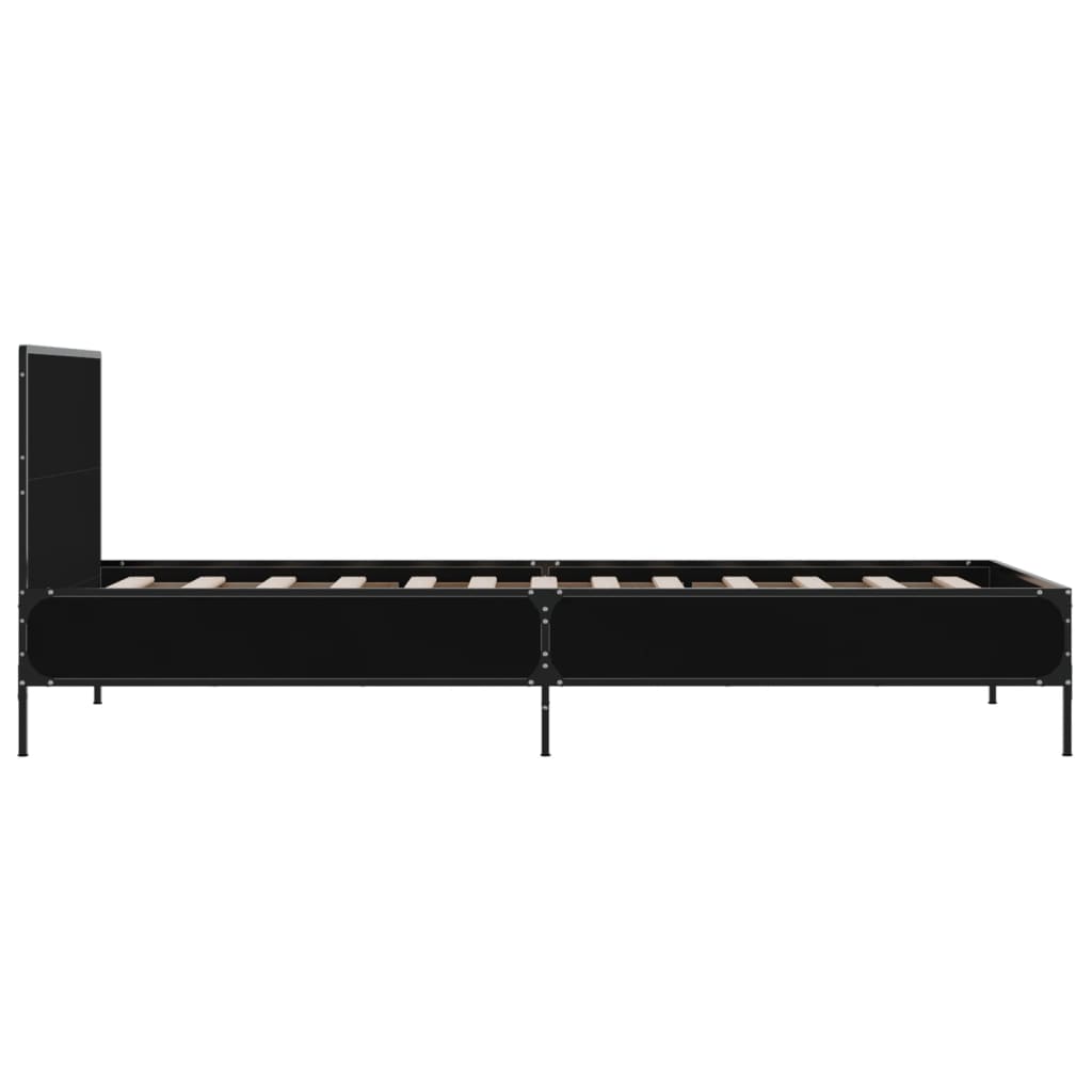 Cadre de lit sans matelas noir 75x190 cm