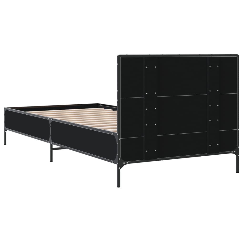 Cadre de lit sans matelas noir 75x190 cm