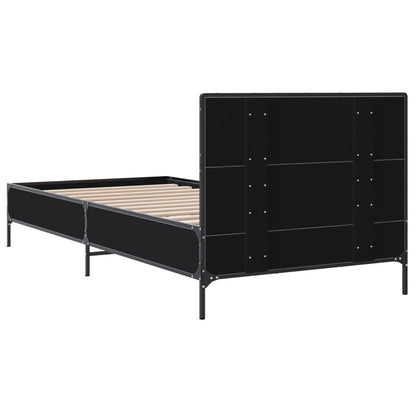 Cadre de lit sans matelas noir 75x190 cm