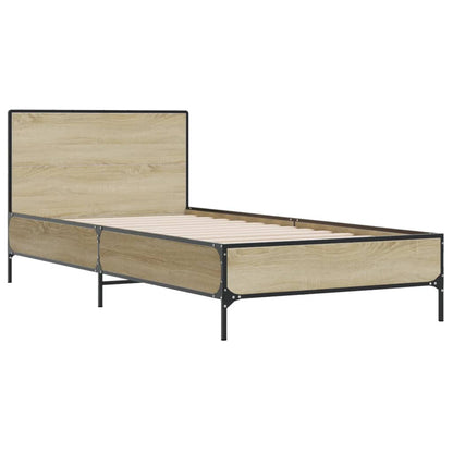 Cadre de lit sans matelas chêne sonoma 75x190 cm