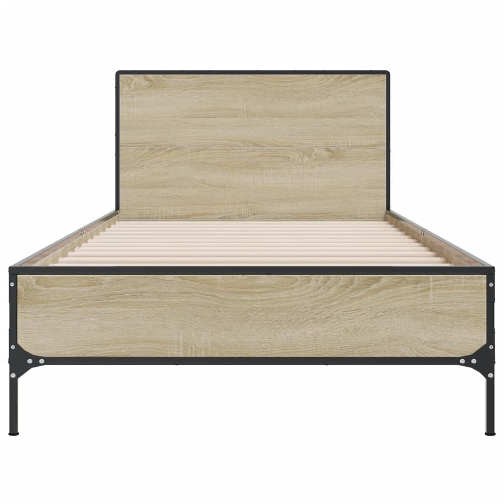 Cadre de lit sans matelas chêne sonoma 75x190 cm