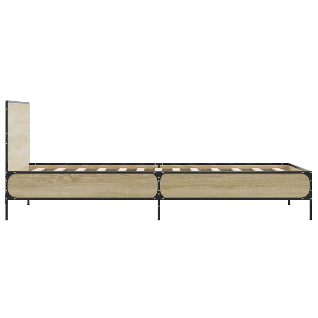 Cadre de lit sans matelas chêne sonoma 75x190 cm