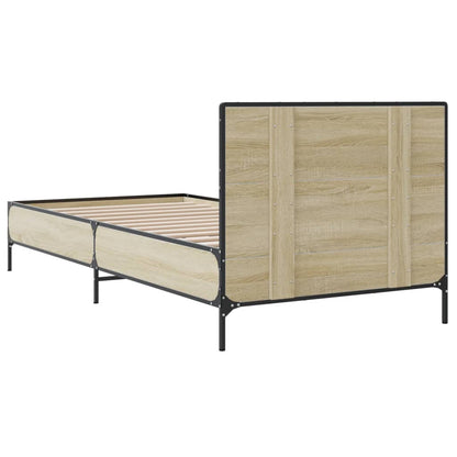 Cadre de lit sans matelas chêne sonoma 75x190 cm