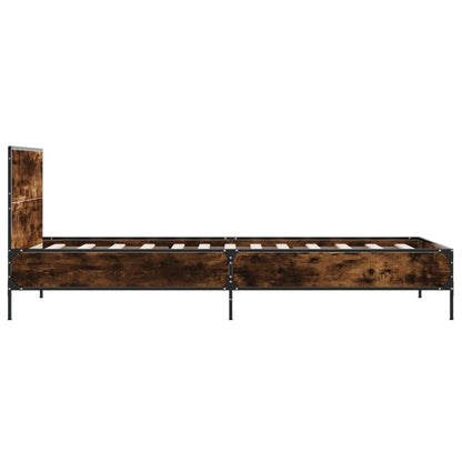 Cadre de lit sans matelas chêne fumé 75x190 cm