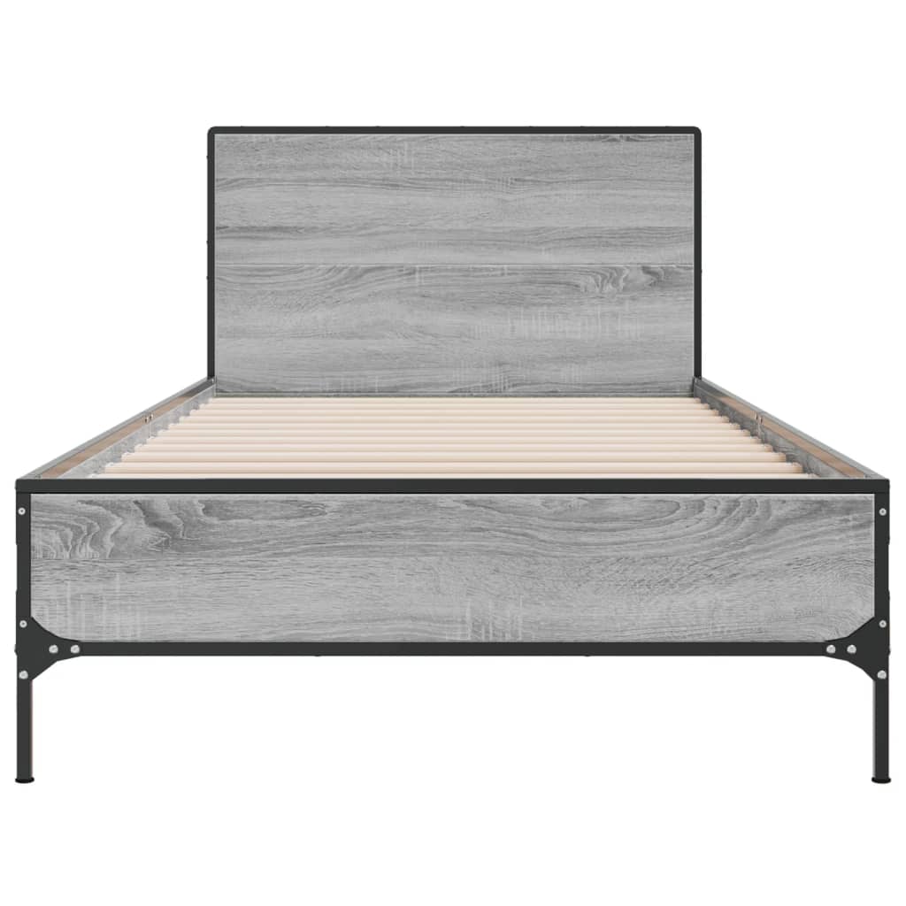 Cadre de lit sans matelas sonoma gris 75x190 cm