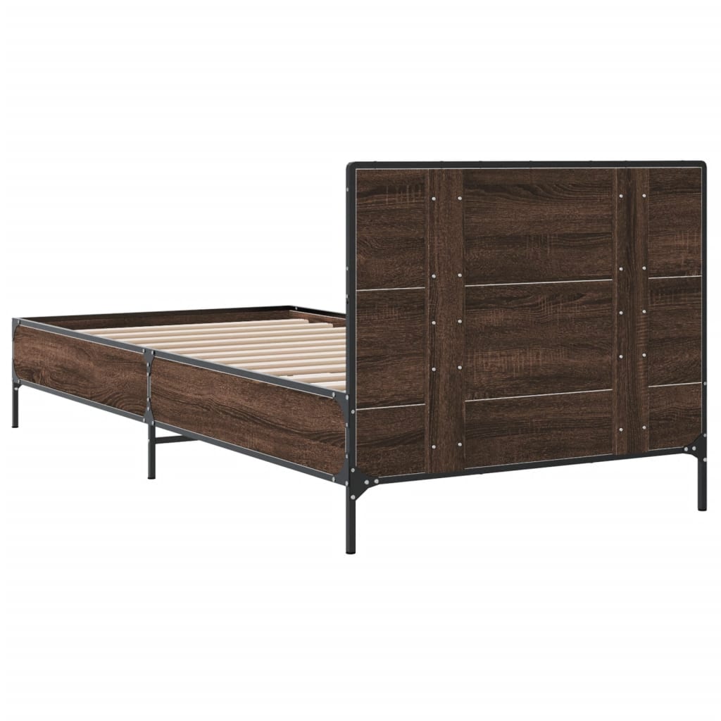 Cadre de lit sans matelas chêne marron 75x190 cm