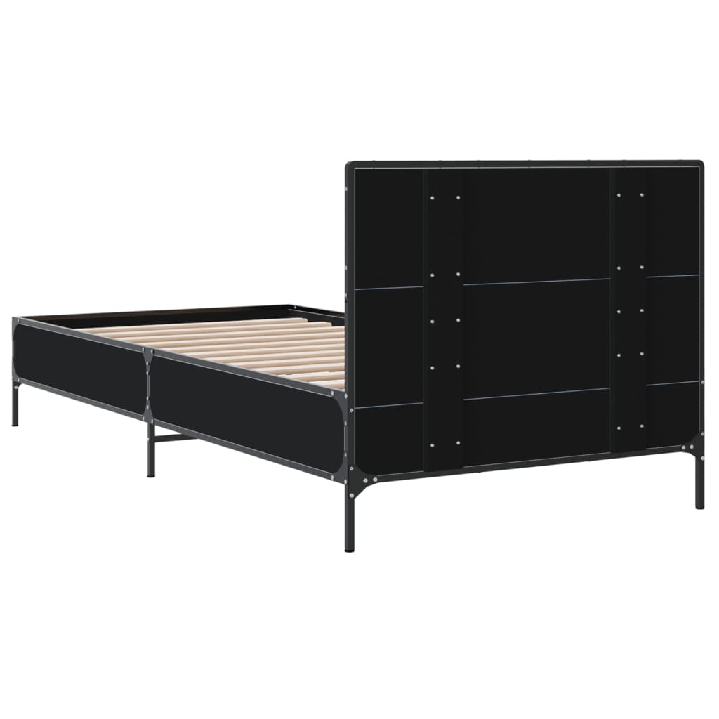 Cadre de lit sans matelas noir 90x190 cm