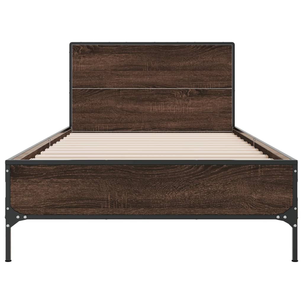 Cadre de lit sans matelas chêne marron 90x190 cm