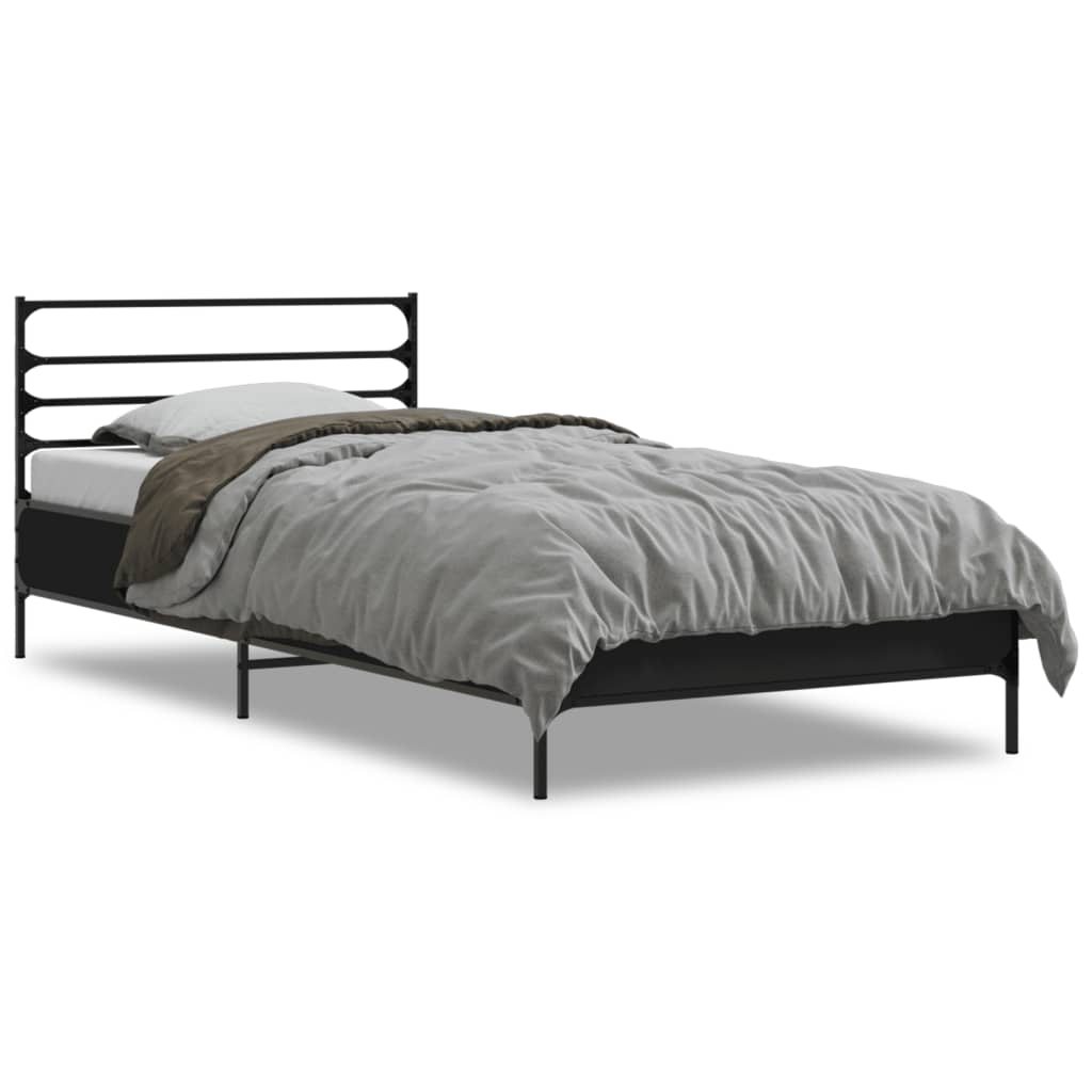 Cadre de lit sans matelas noir 90x200 cm