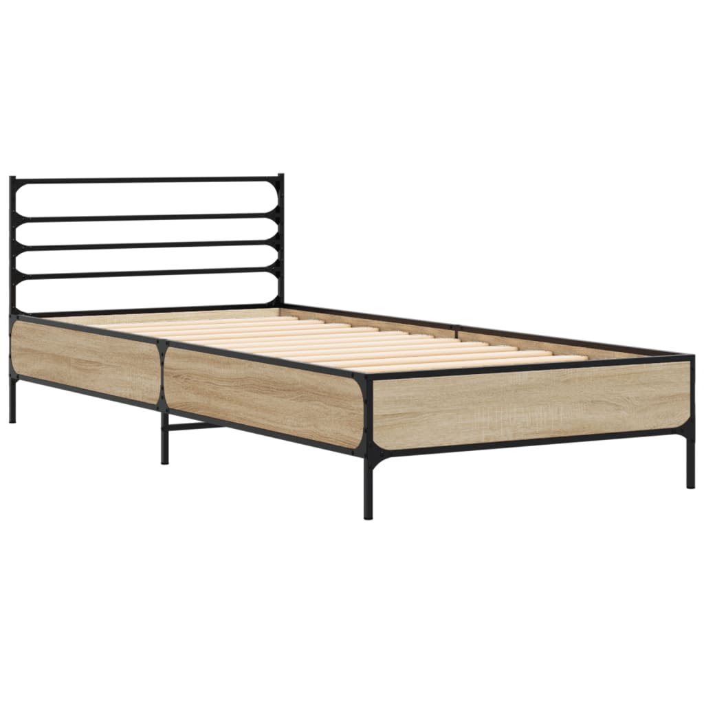 Cadre de lit sans matelas chêne sonoma 90x200 cm