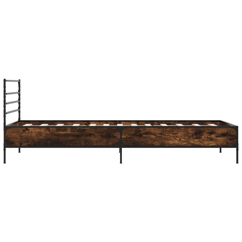 Cadre de lit sans matelas chêne fumé 90x200 cm