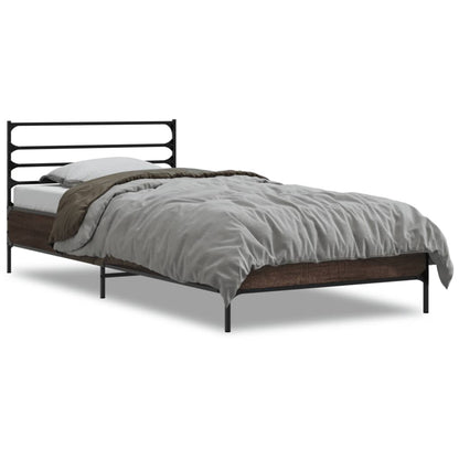 Cadre de lit sans matelas chêne marron 90x200 cm