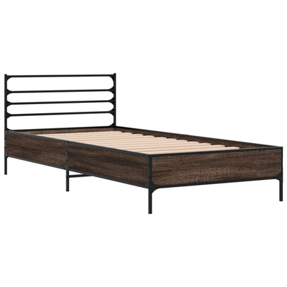 Cadre de lit sans matelas chêne marron 90x200 cm