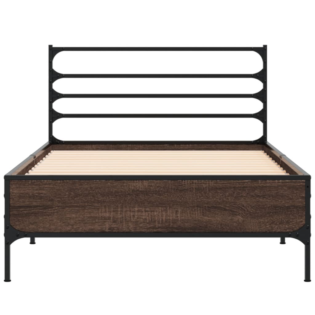 Cadre de lit sans matelas chêne marron 90x200 cm