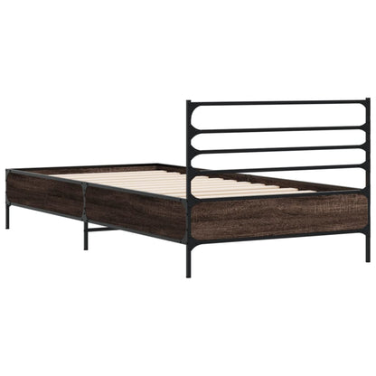 Cadre de lit sans matelas chêne marron 90x200 cm