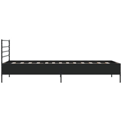 Cadre de lit sans matelas noir 75x190 cm