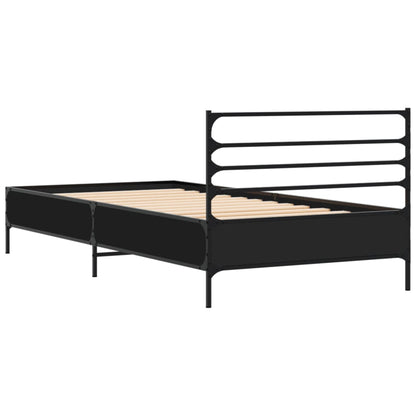 Cadre de lit sans matelas noir 75x190 cm