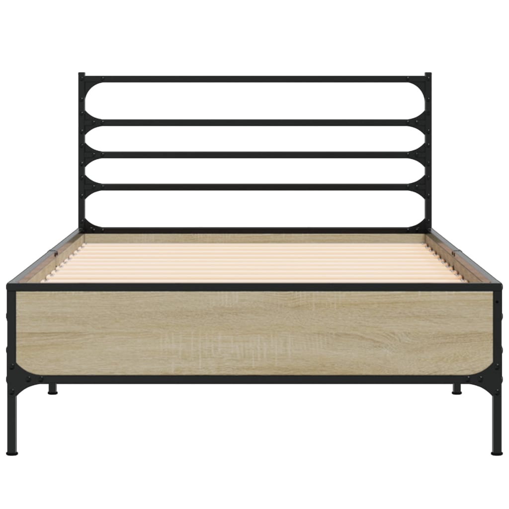 Cadre de lit sans matelas chêne sonoma 75x190 cm