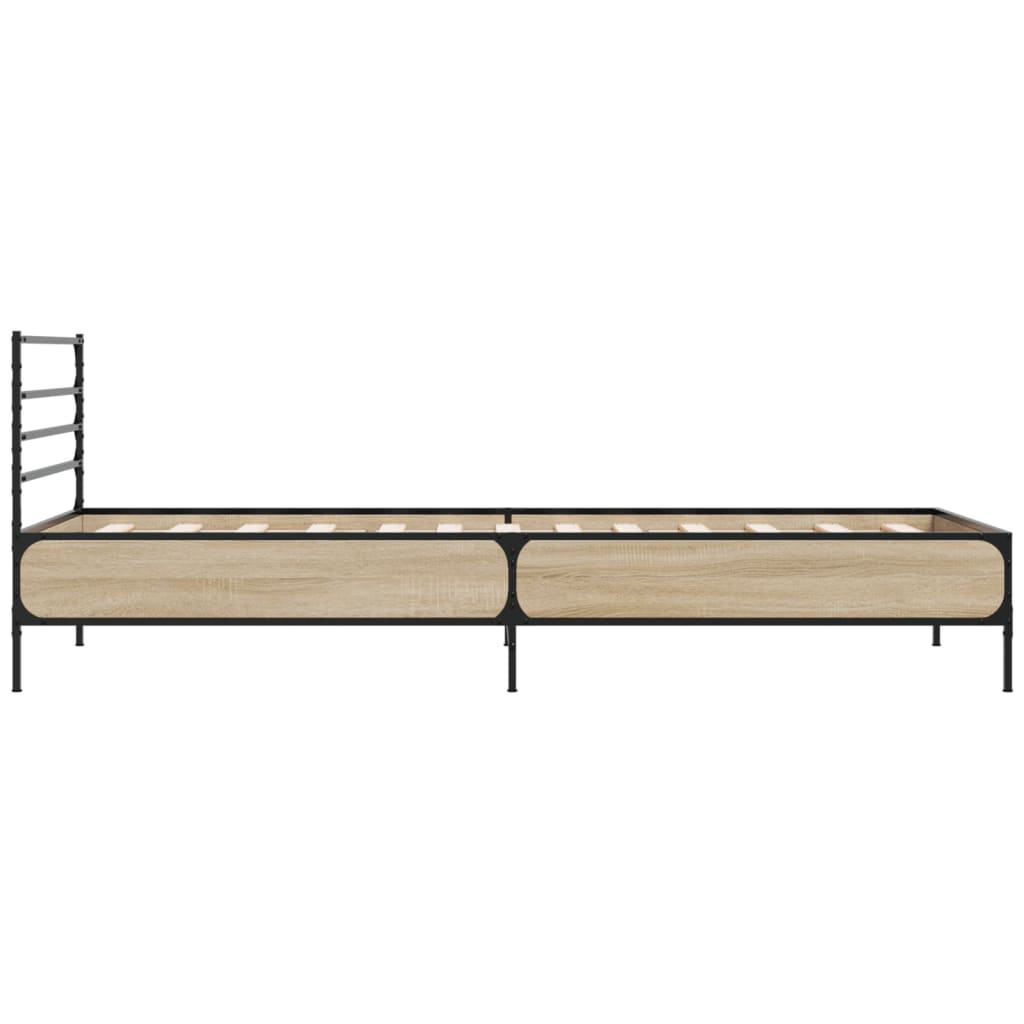 Cadre de lit sans matelas chêne sonoma 75x190 cm