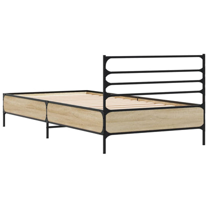 Cadre de lit sans matelas chêne sonoma 75x190 cm