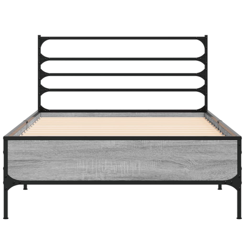 Cadre de lit sans matelas sonoma gris 75x190 cm