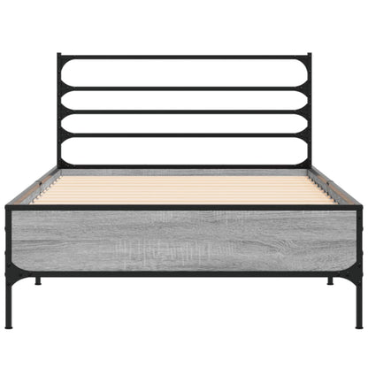 Cadre de lit sans matelas sonoma gris 75x190 cm