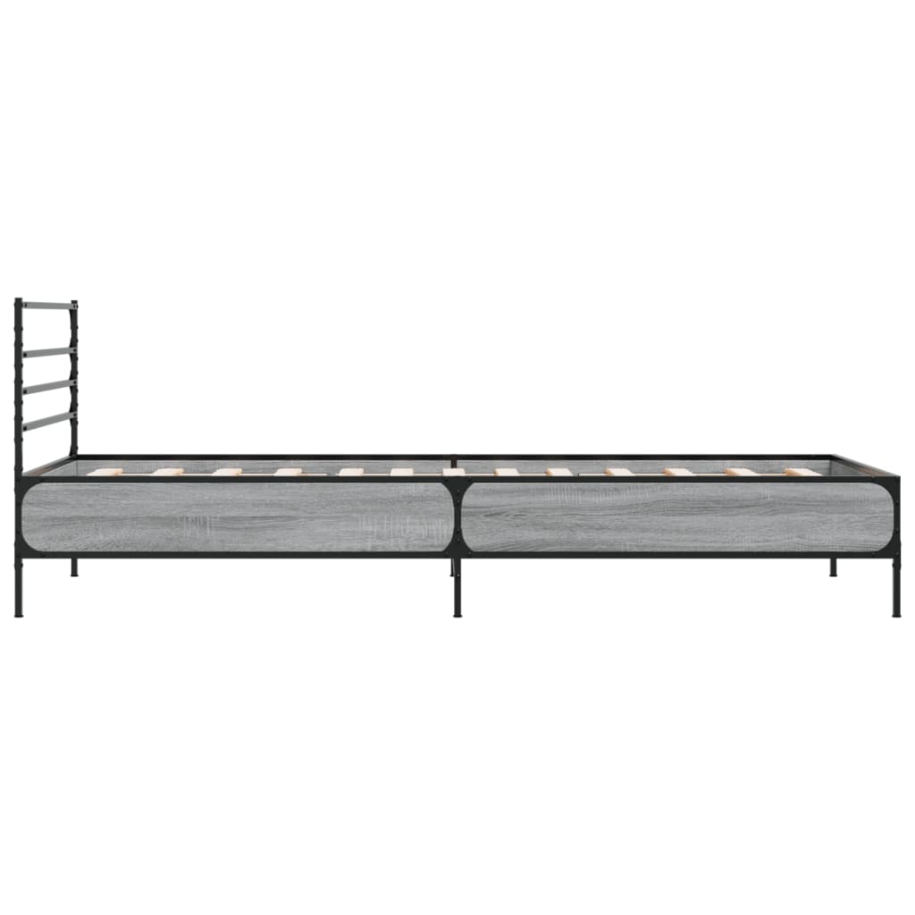 Cadre de lit sans matelas sonoma gris 75x190 cm