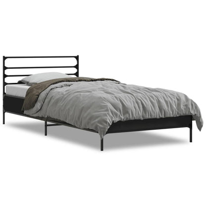 Cadre de lit sans matelas noir 90x190 cm