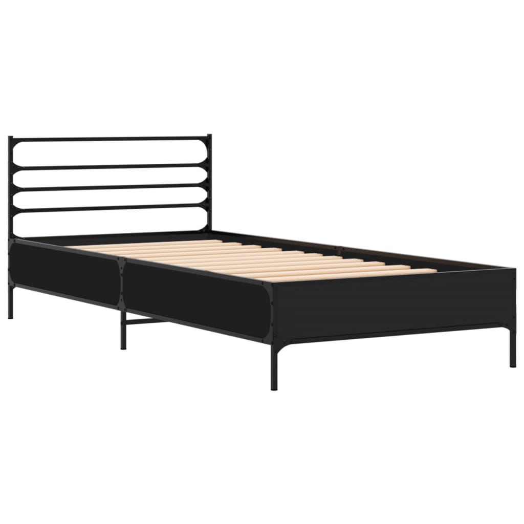 Cadre de lit sans matelas noir 90x190 cm