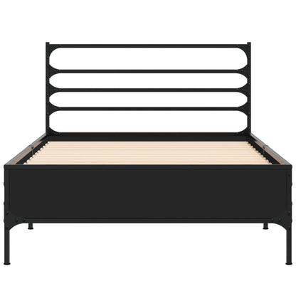 Cadre de lit sans matelas noir 90x190 cm