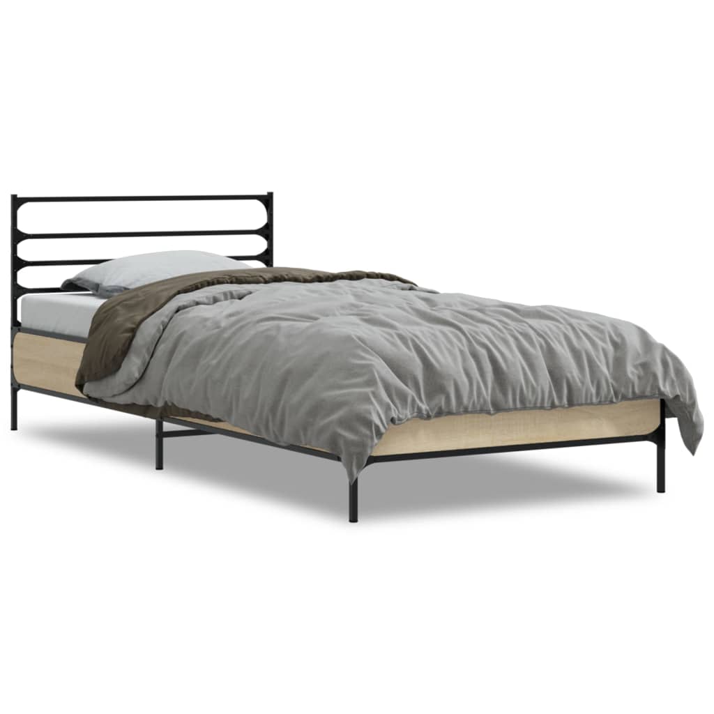 Cadre de lit sans matelas chêne sonoma 90x190 cm