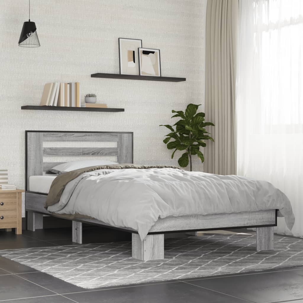 Cadre de lit sans matelas sonoma gris 100x200 cm