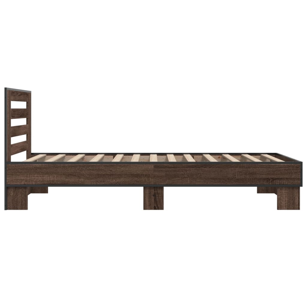 Cadre de lit sans matelas chêne marron 100x200 cm