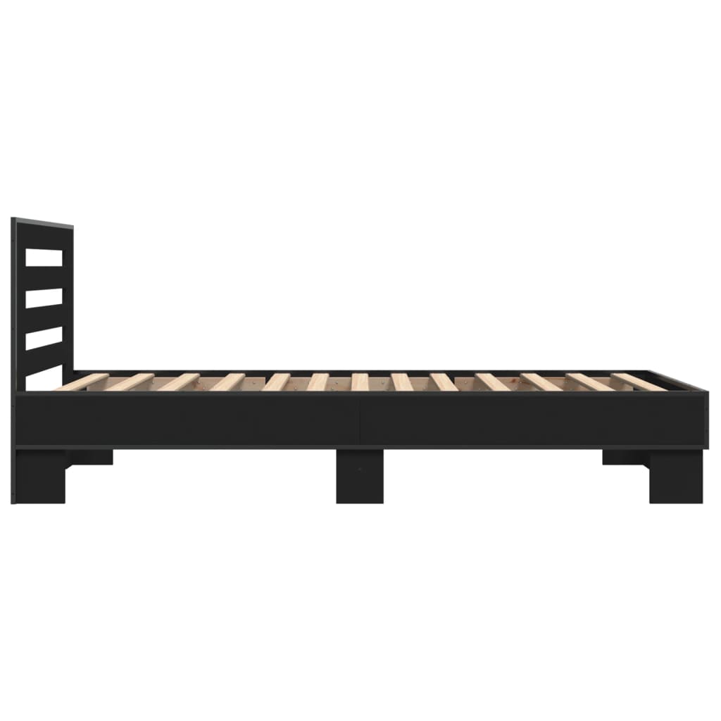 Cadre de lit sans matelas noir 90x200 cm