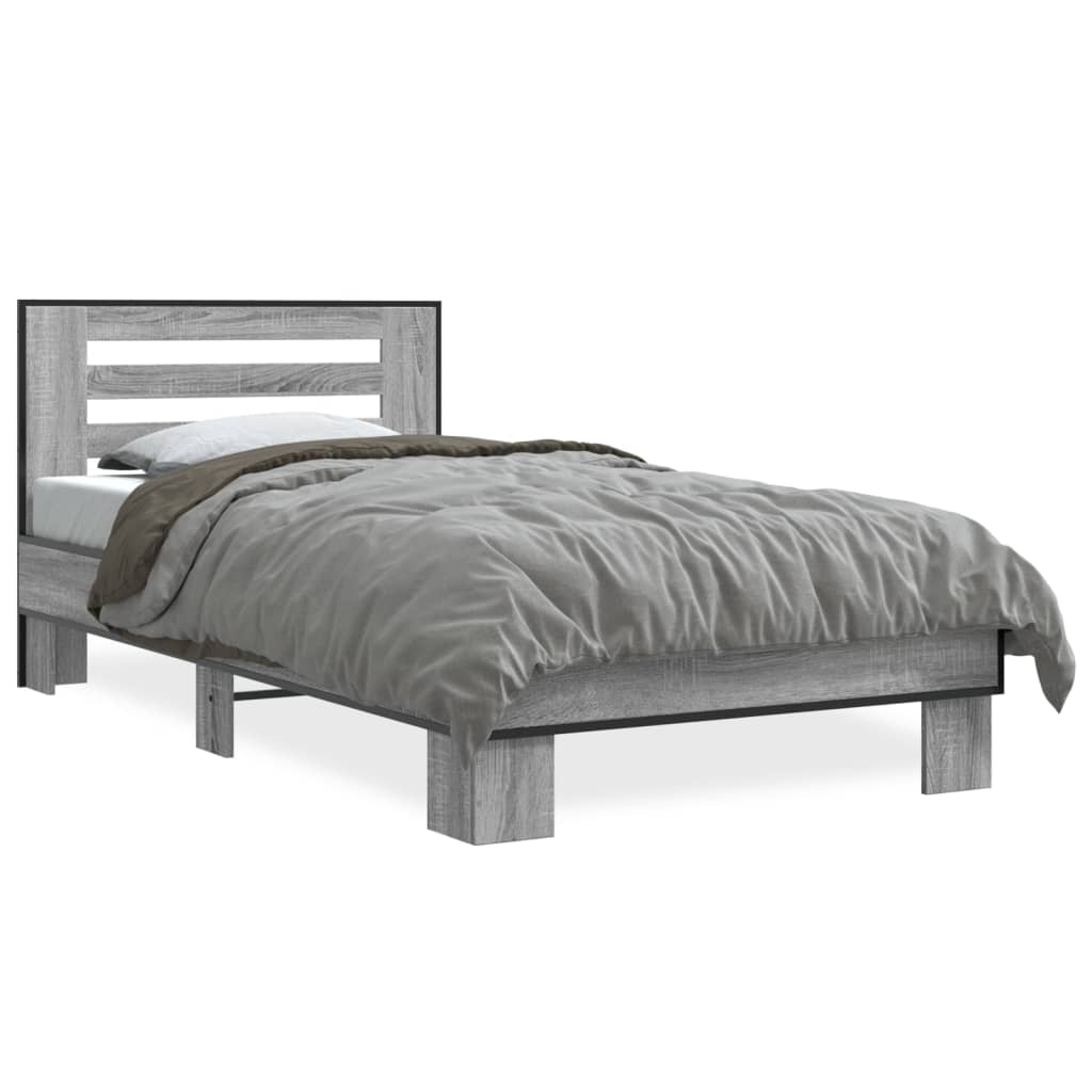 Cadre de lit sans matelas sonoma gris 90x200 cm