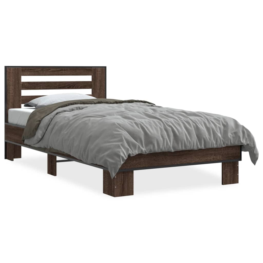 Cadre de lit sans matelas chêne marron 90x200 cm