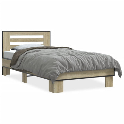 Cadre de lit sans matelas chêne sonoma 75x190 cm