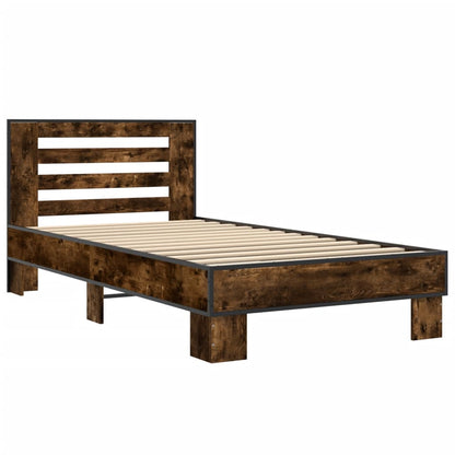 Cadre de lit sans matelas chêne fumé 75x190 cm