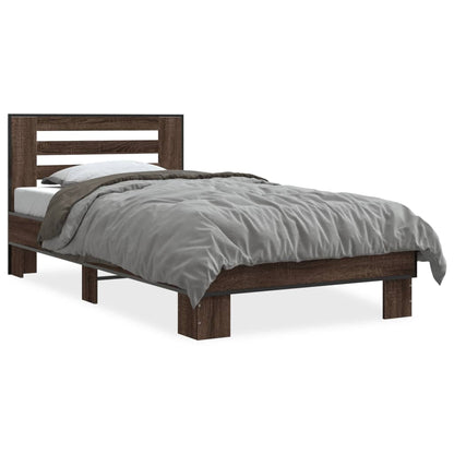 Cadre de lit sans matelas chêne marron 75x190 cm