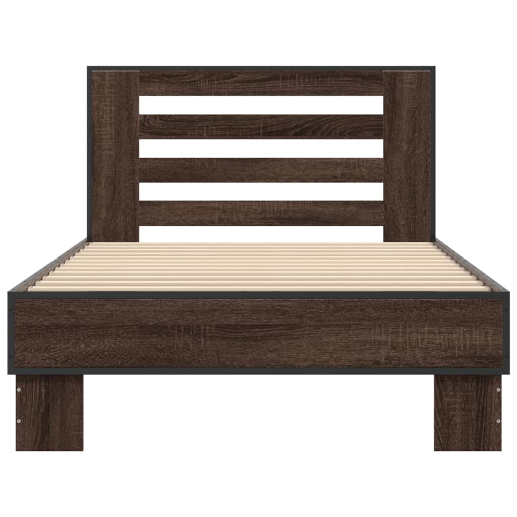 Cadre de lit sans matelas chêne marron 75x190 cm